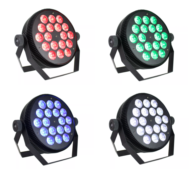 PAR LED 18x10W 6 en 1 RGBWA+UV GLOWING