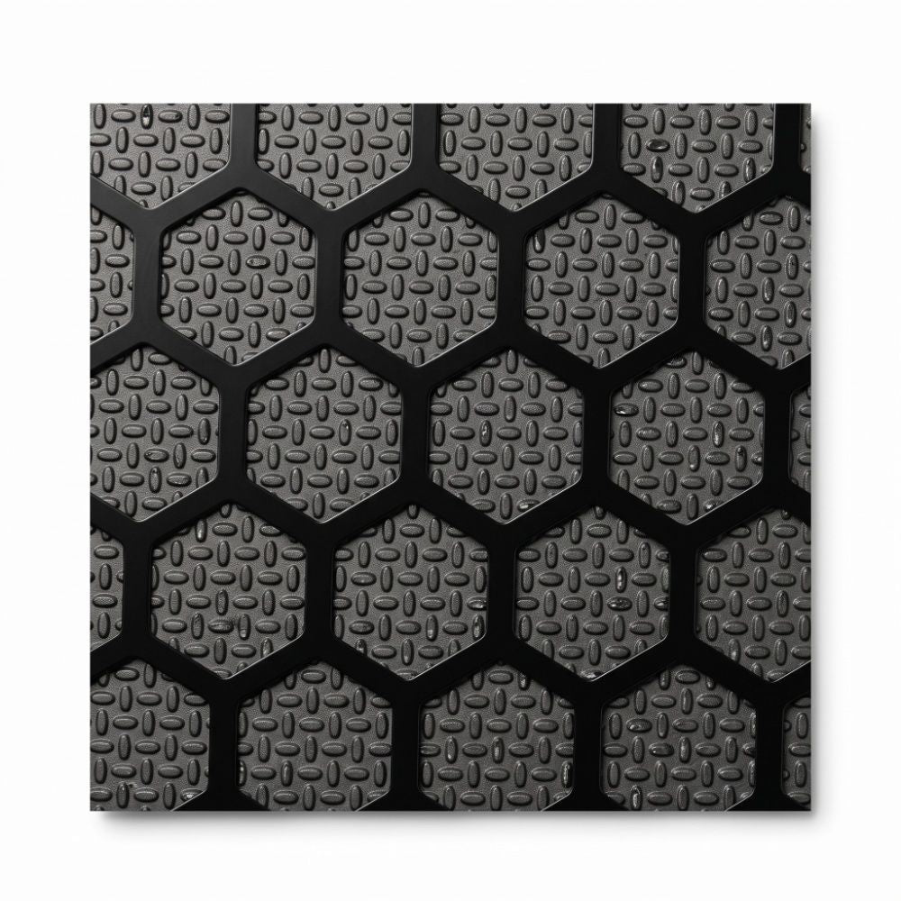 Panel Madera Polywood Case Enchapada Negro Hexagonal 10mm 2440*1220