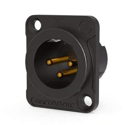 Conector XLR Macho de Chasis Seetronic MJ3F2C-BG 3 Pines