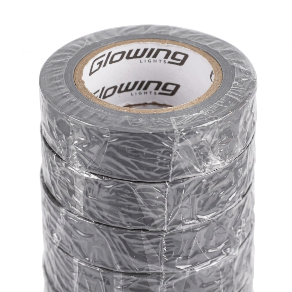 Cinta Aislante PVC 18 MT Gris Pack x10 / Huincha Aislante Glowing