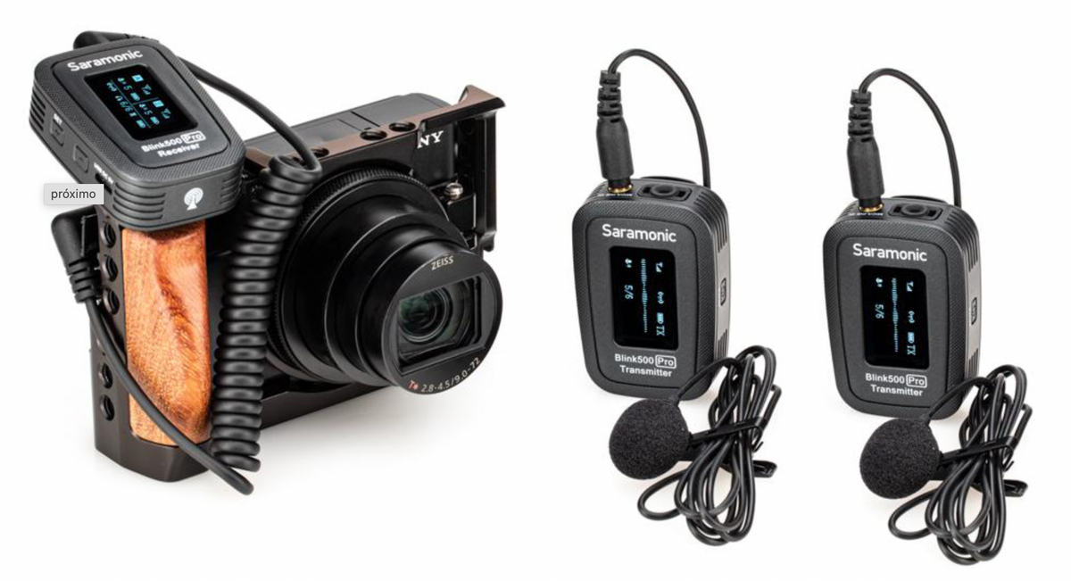 Microfono lavalier inalámbrico ULTRA PORTABLE UHF SARAMONIC BLINK500 PRO2 PACK