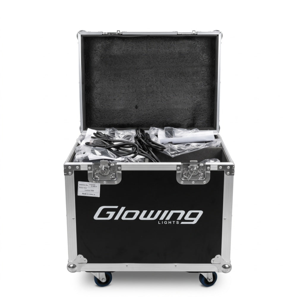 Kit 4 Cabezas Móviles Robotizadas Glowing BEAM 120W LED + Flight Case