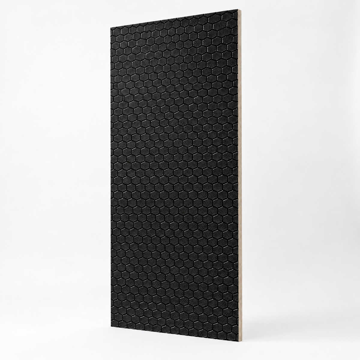 Panel Madera Polywood Case Enchapada Negro Hexagonal 10mm 2440*1220