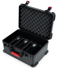Case Gator de fibra para 7 micrófonos inalámbricos y accesorios.