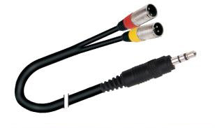 Cable Miniplug estereo a dos XLR macho 10 MTR PRODB