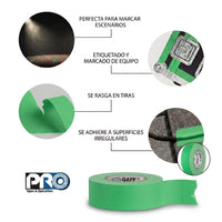 Cinta Gaffer PROTAPES verde flúor 2"x45m