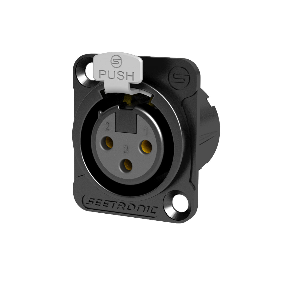 CONECTOR SEETRONIC MK3F2C-BG XLR HEMBRA PANEL CUADRADO NEGRO