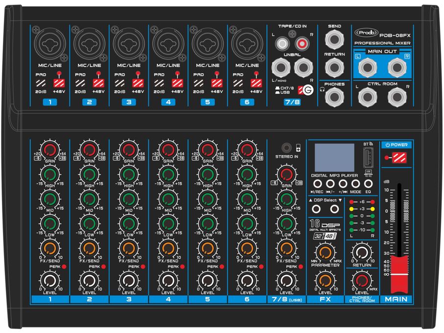 CONSOLA PRODB PDB-08FX
