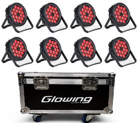 Pack 8 Par LED 18x12 RGBW IP65 C/Case