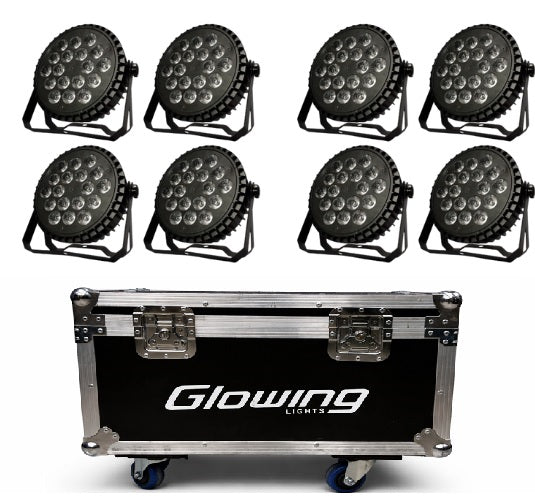 Pack 8 Par LED 18x15 RGBWA+UV con Case
