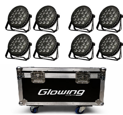 Pack 8 Par LED 18x15 RGBWA+UV con Case