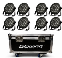 PAR LED 18x10W PACK 08 PCS C/CASE RGBW 4IN1 GLOWING
