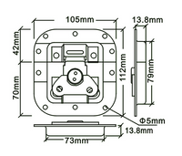 Chapa mediana con offset y porta candado (cromada) VV3055