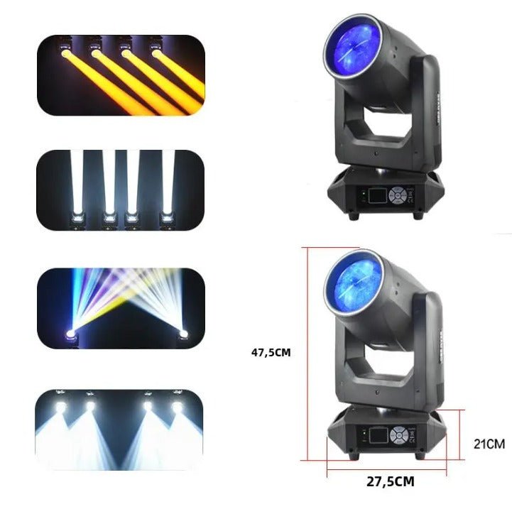 CABEZA MOVIL BEAM MH222 PAR GLOWING CASE INCLUIDO - Urdile