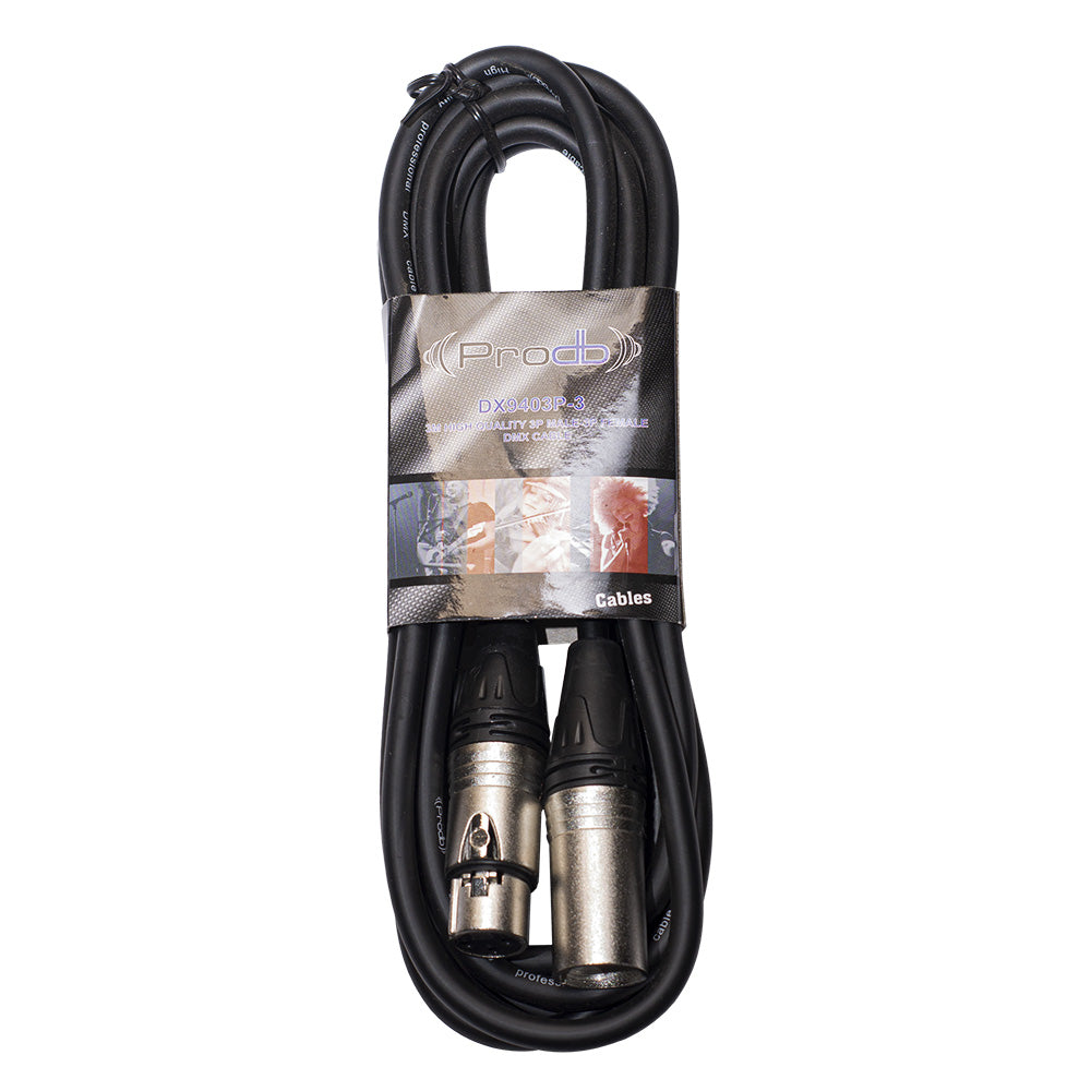 Cable profesional DMX Prodb XLR-3 7 mts