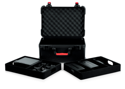 Case Gator de fibra para 7 micrófonos inalámbricos y accesorios.