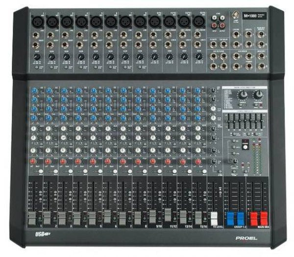Consola Proel M1000 USB amplificada