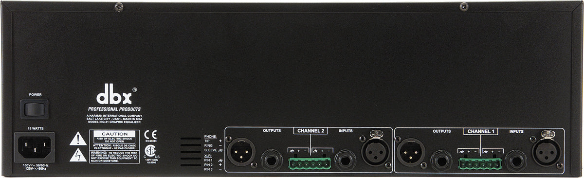 ECUALIZADOR DBX IEQ31limitador gráfico dual de 31 bandas