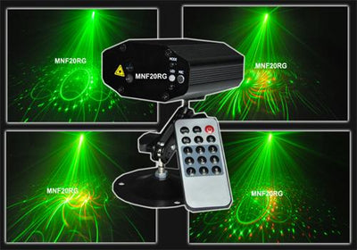 Laser Multipunto RG con gobos y control remoto