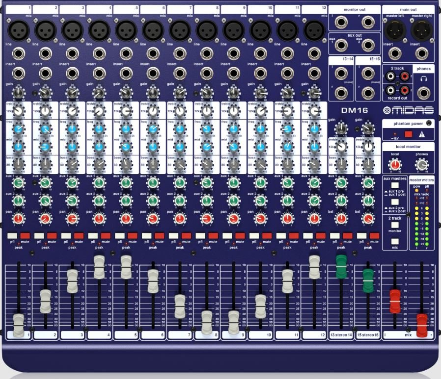MIDAS DM16 Consola analogica de 16 canales - Urdile