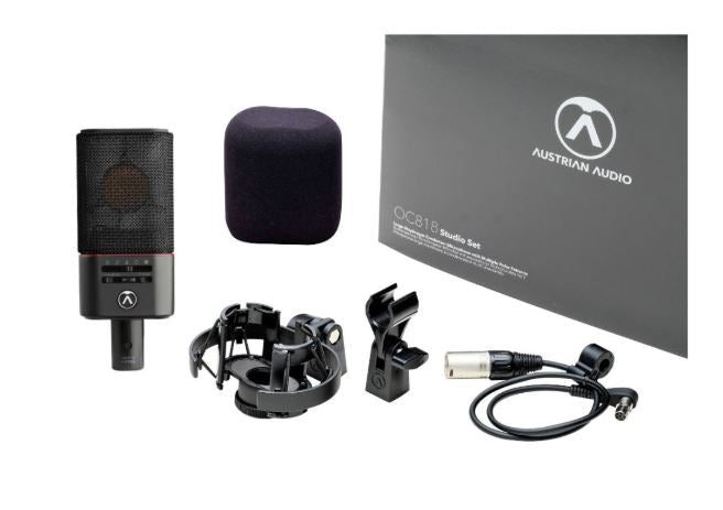 PACK MICROFONO AUSTRIAN AUDIO OC818 BLACK STUDIO SET + AUDIFONO AUSTRIAN AUDIO HI - X20 - Urdile