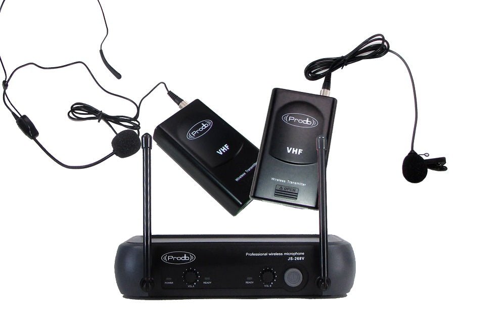Sistema Inalámbrico Vhf con Micrófonos de Cintillo-lavalier Prodb - Urdile